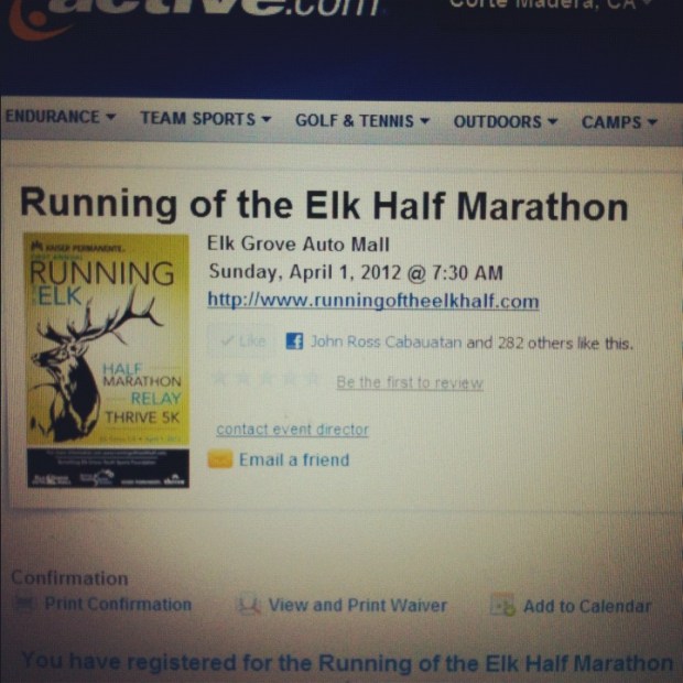 Running of the Elk Half Marathon in Elk Grove, CA