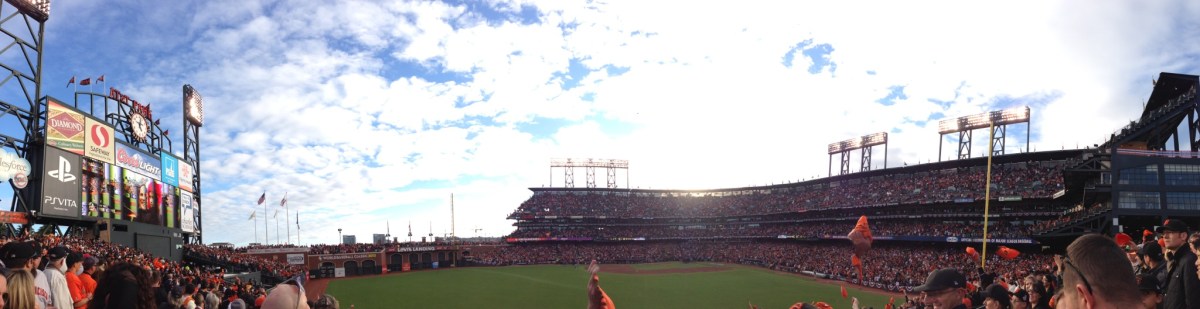 A panoramic view from our seats at Game 1 of the 2012 World Series